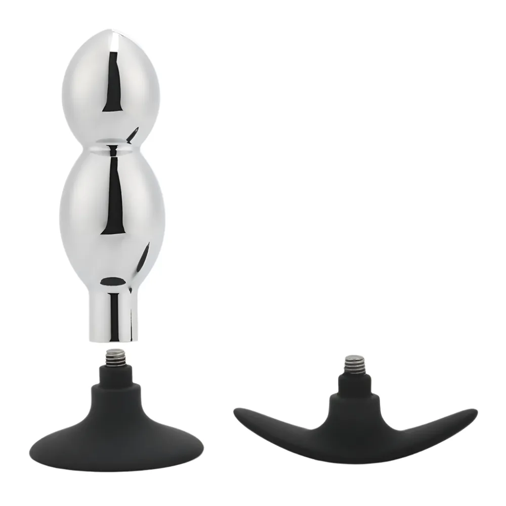 Metal Anal Plug With Silicone Suction Cup or Anchor
