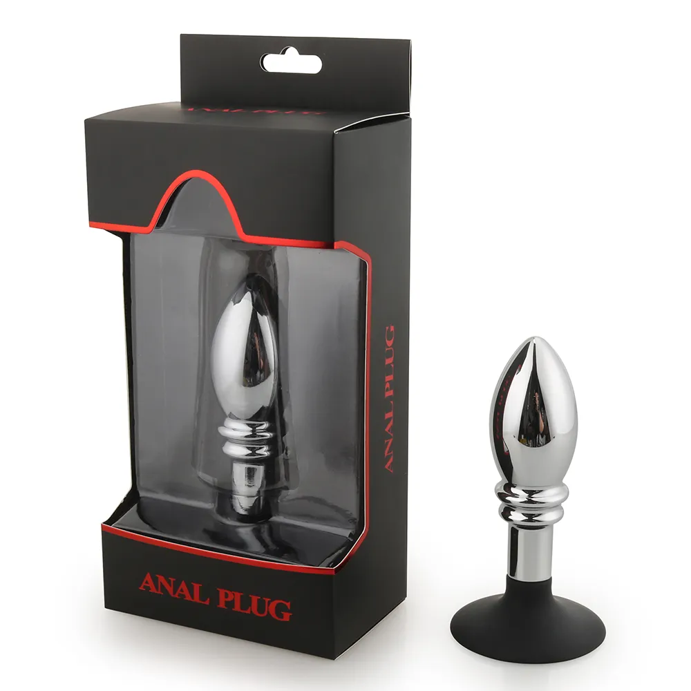 Metal Anal Plug With Silicone Suction Cup or Anchor