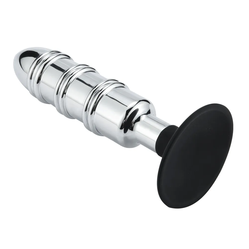 Metal Anal Plug With Silicone Suction Cup or Anchor