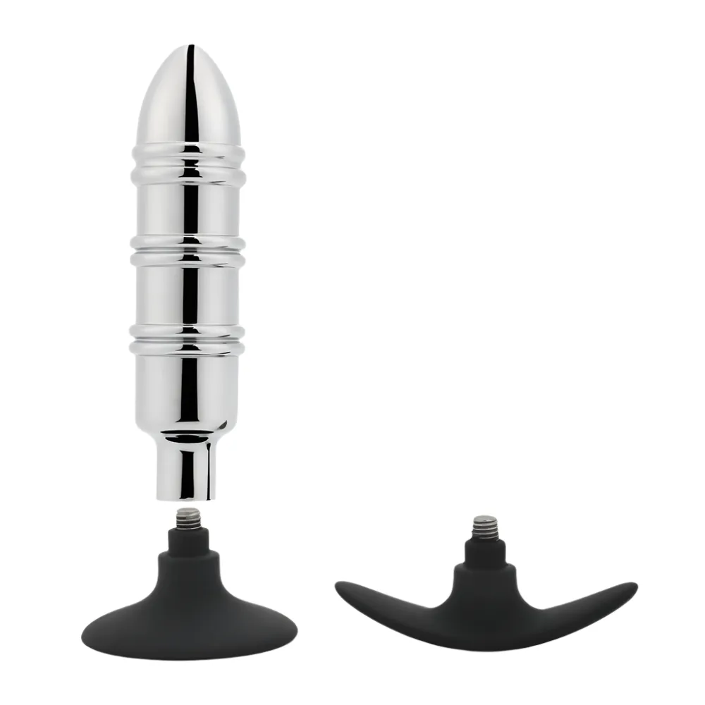 Metal Anal Plug With Silicone Suction Cup or Anchor