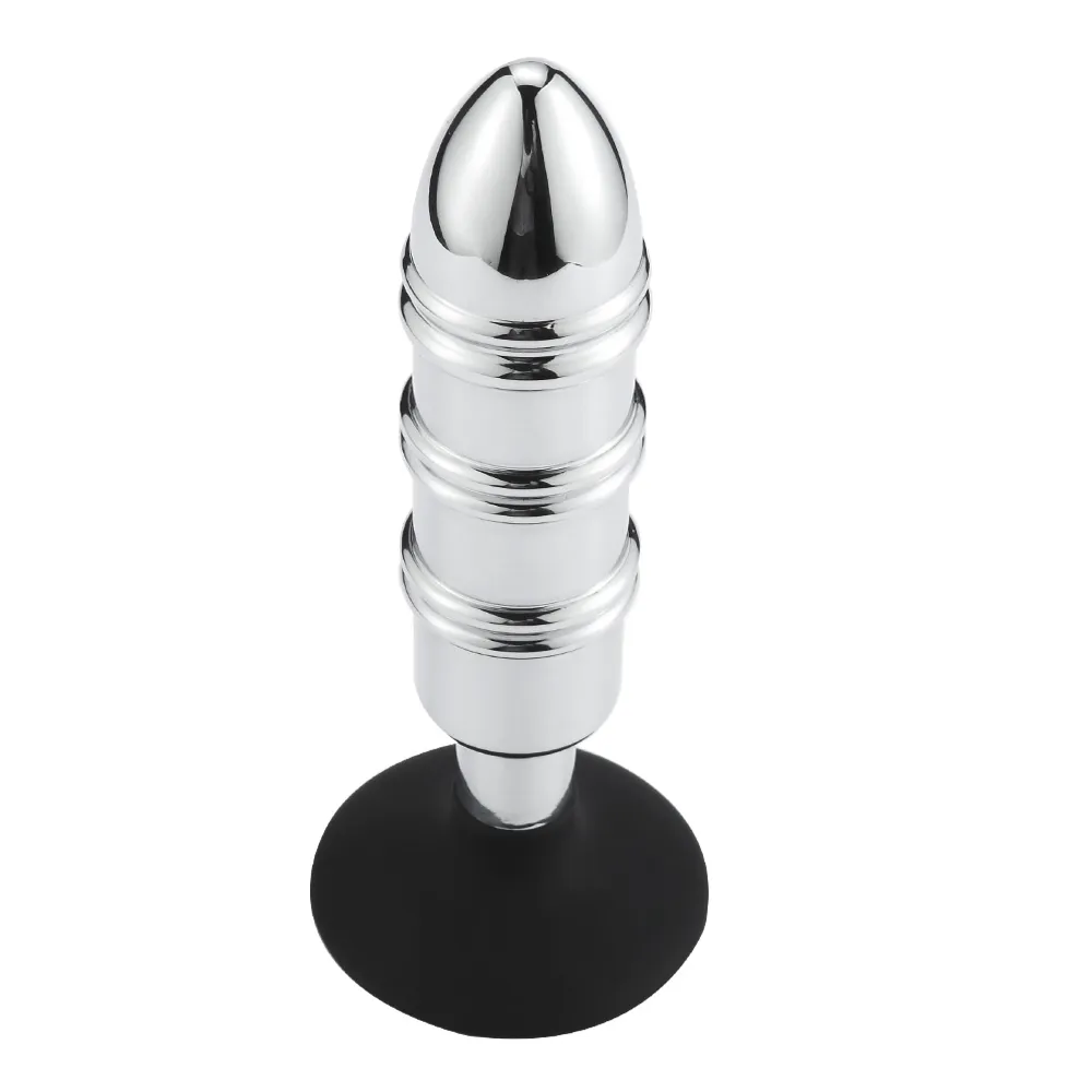 Metal Anal Plug With Silicone Suction Cup or Anchor