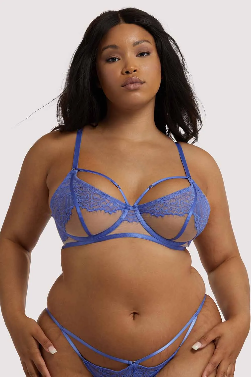 Mya Blue Lace Bra