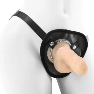 Natural Realskin 6 Inch Squirting Cock & Harness in Vanilla