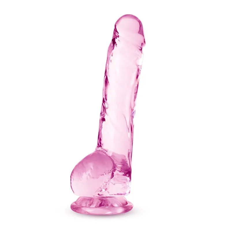 Naturally Yours - 8 Inch Crystalline Dildo - Rose