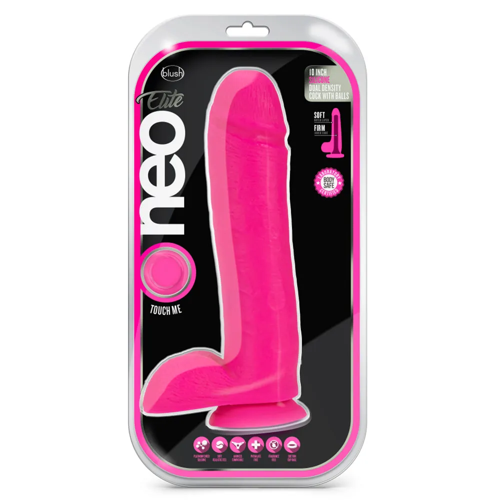 Neo Elite 10" Silicone Dual Density Cock & Balls Dildo