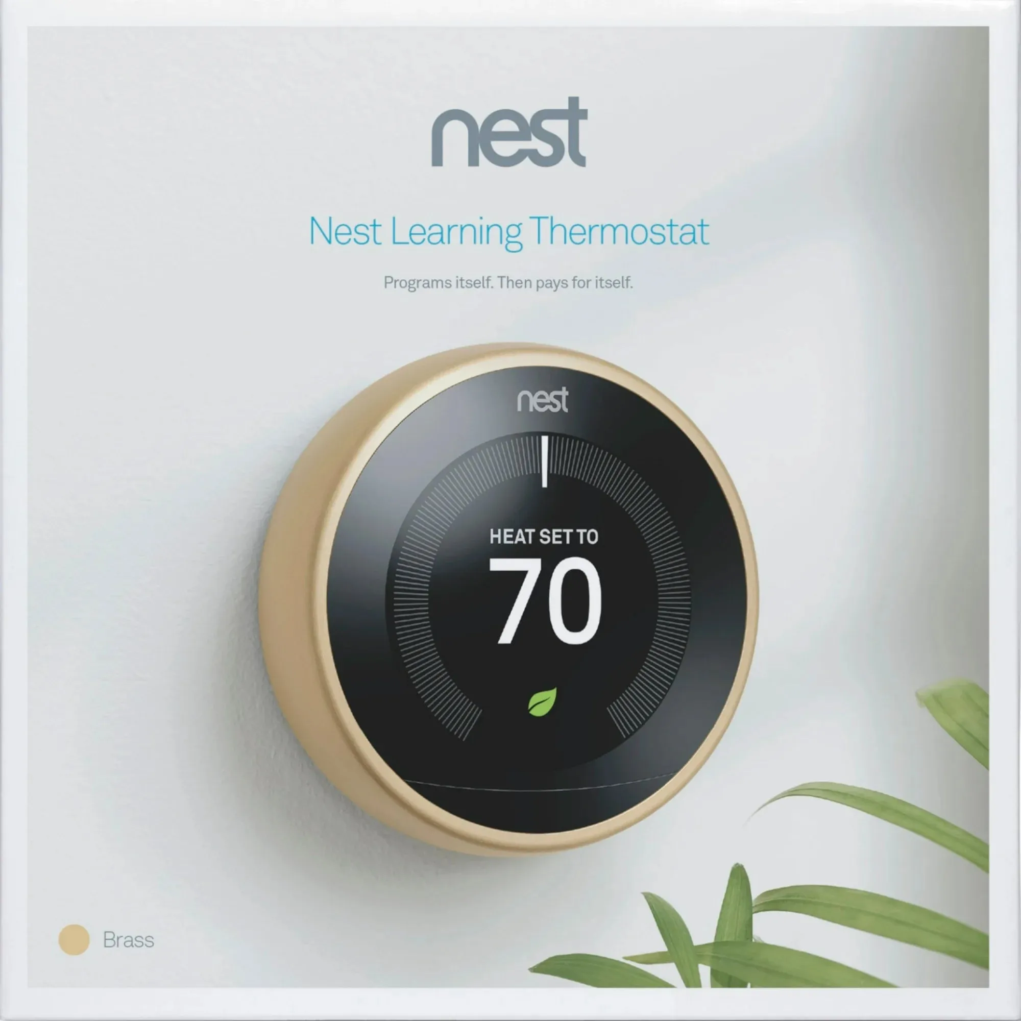 Nest T3021US 3rd Gen Mini Home Smart Learning Thermostat with Bluetooth 4.0, Brown
