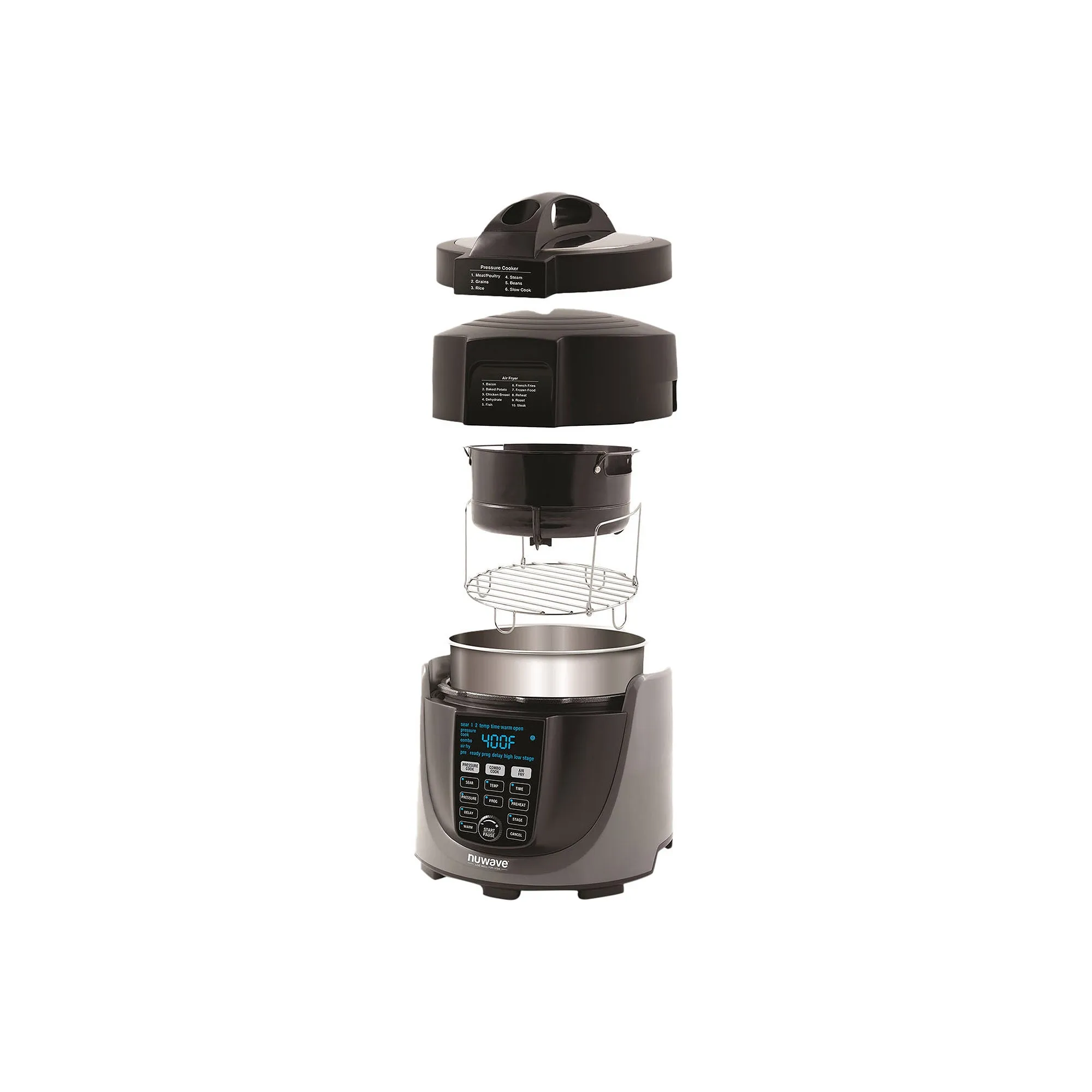 NuWave 33801 Black Duet Pressure Cooker Combo / Air Fryer Combo