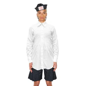 Oversized Shirred Shirt 'White'