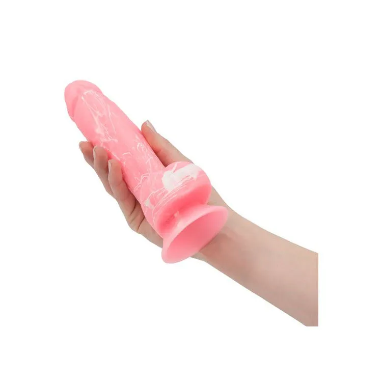 Pink Swirl Glow in the Dark 7.5" Dildo