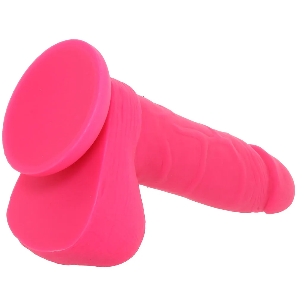 PinkCherry 7 Inch Pink Silicone Ballsy Dildo