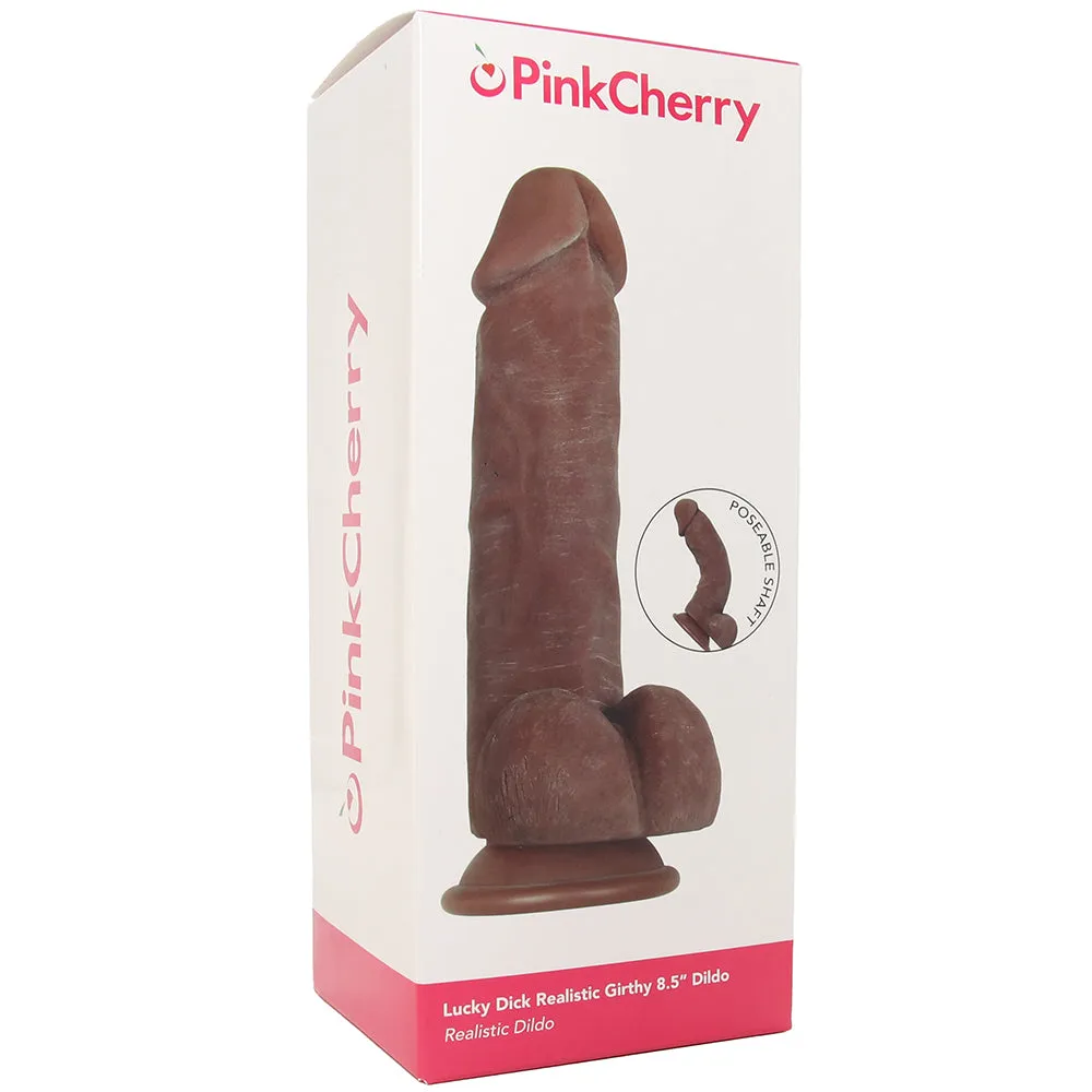 PinkCherry Lucky Dick Real Girthy 8.5 Inch Dildo in Dark