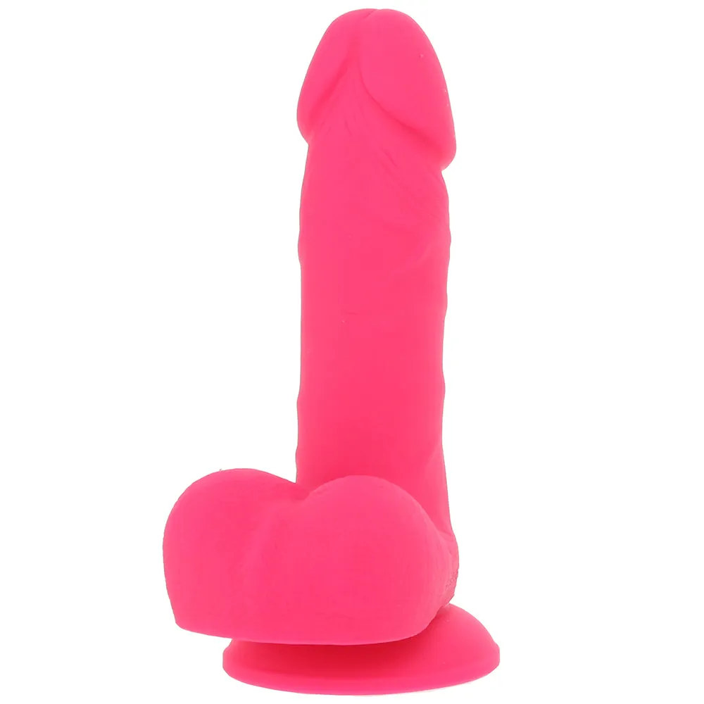 PinkCherry Premium 6 Inch Pink Silicone Ballsy Dildo