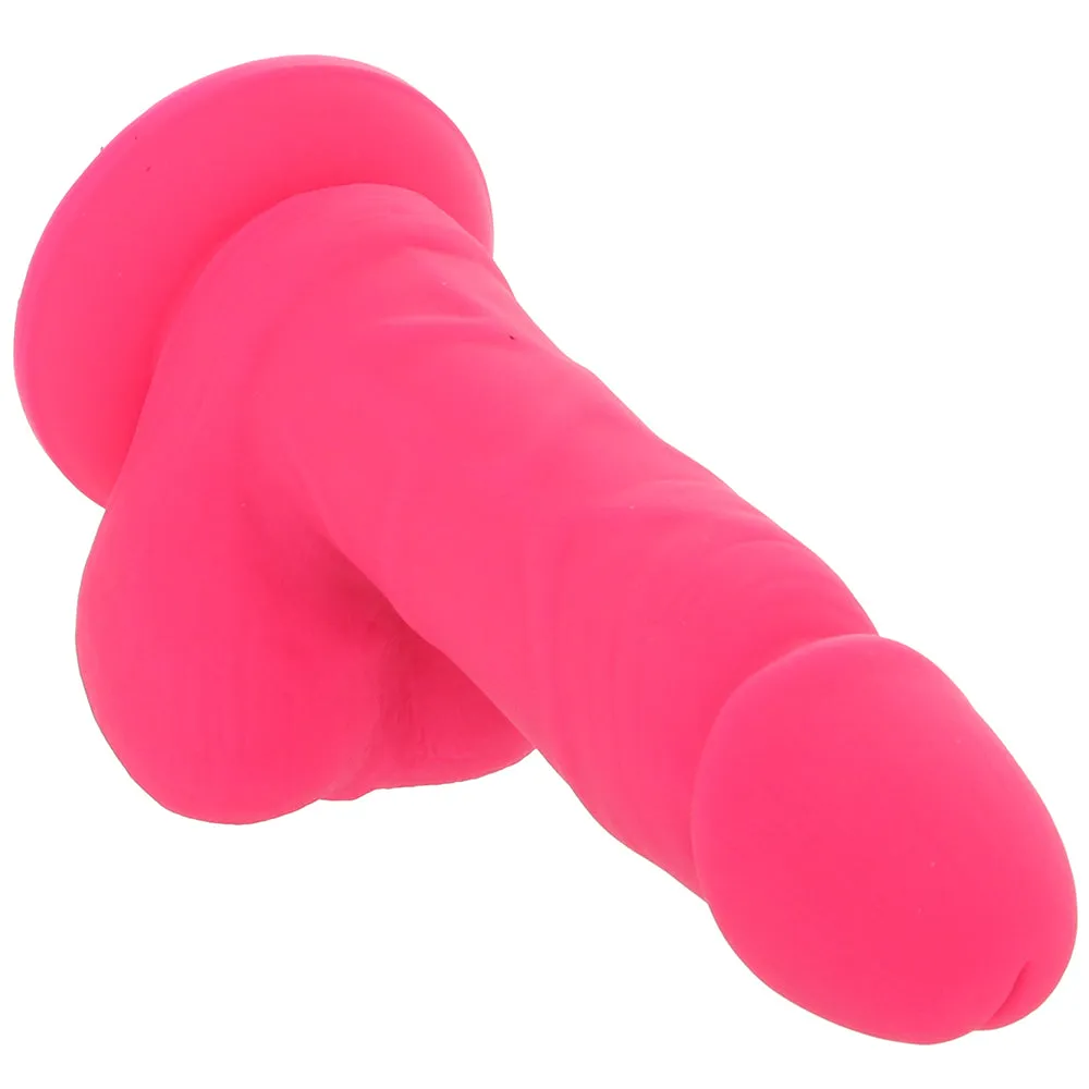 PinkCherry Premium 6 Inch Pink Silicone Ballsy Dildo