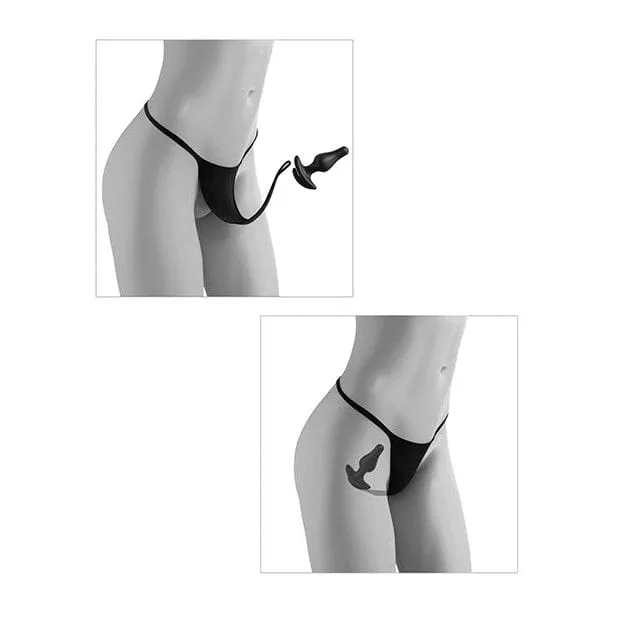 Pipedream - Hookup Panties Remote Vibrating Anal Plug and Bullet Bow Tie H String