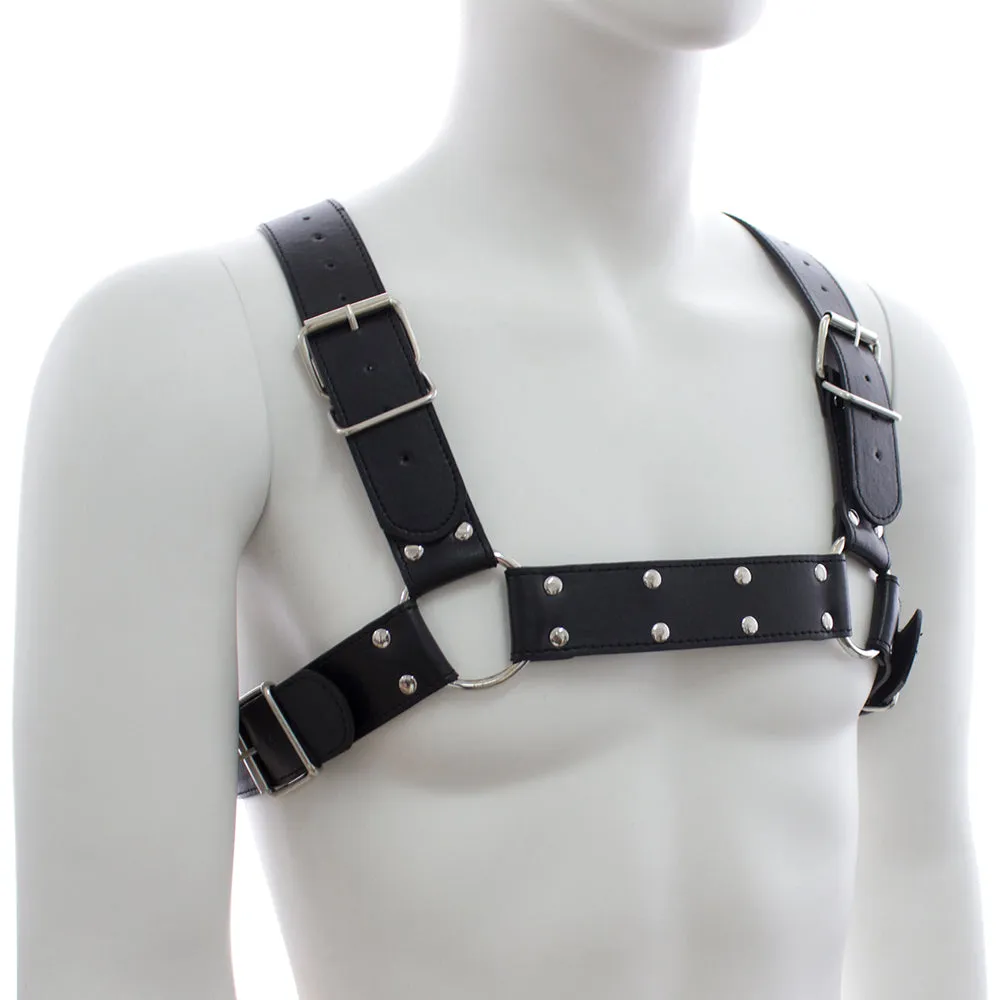 Poison Rose Leather H-Brace Bulldog Chest Harness