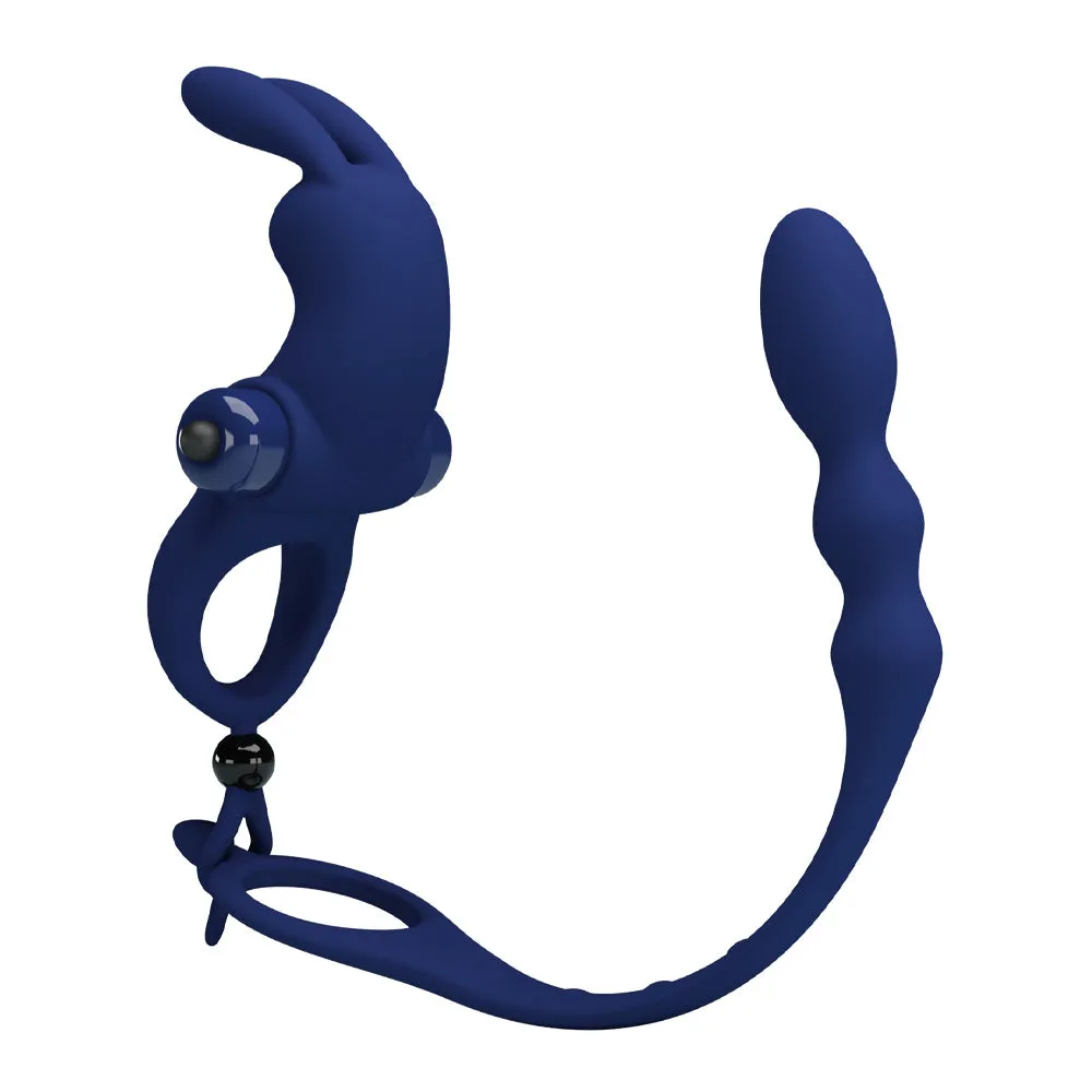 Pretty Love Ayad Vibrating Beaded Double Penetration Cock Ring