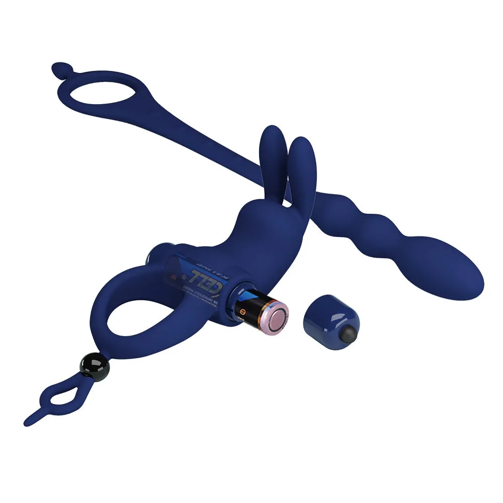 Pretty Love Ayad Vibrating Beaded Double Penetration Cock Ring
