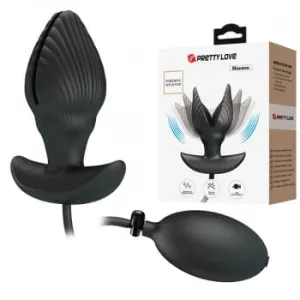 Pretty Love - Manson Vibrating Inflatable Anal Plug (Black)