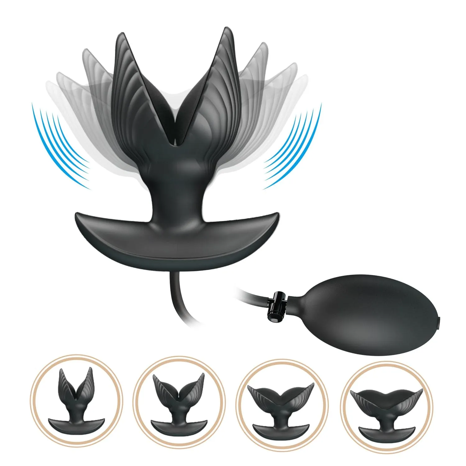 Pretty Love - Manson Vibrating Inflatable Anal Plug (Black)
