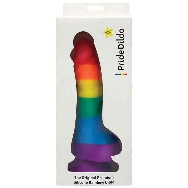 Pride Dildo - Original Premium Silicone Dildo with Balls 8" (Multi Colour)