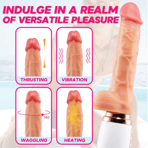 Propinkup Heating Realistic Dildo 10.62" G-Spot Vibrator with 10 Vibrating 3 Thrusting