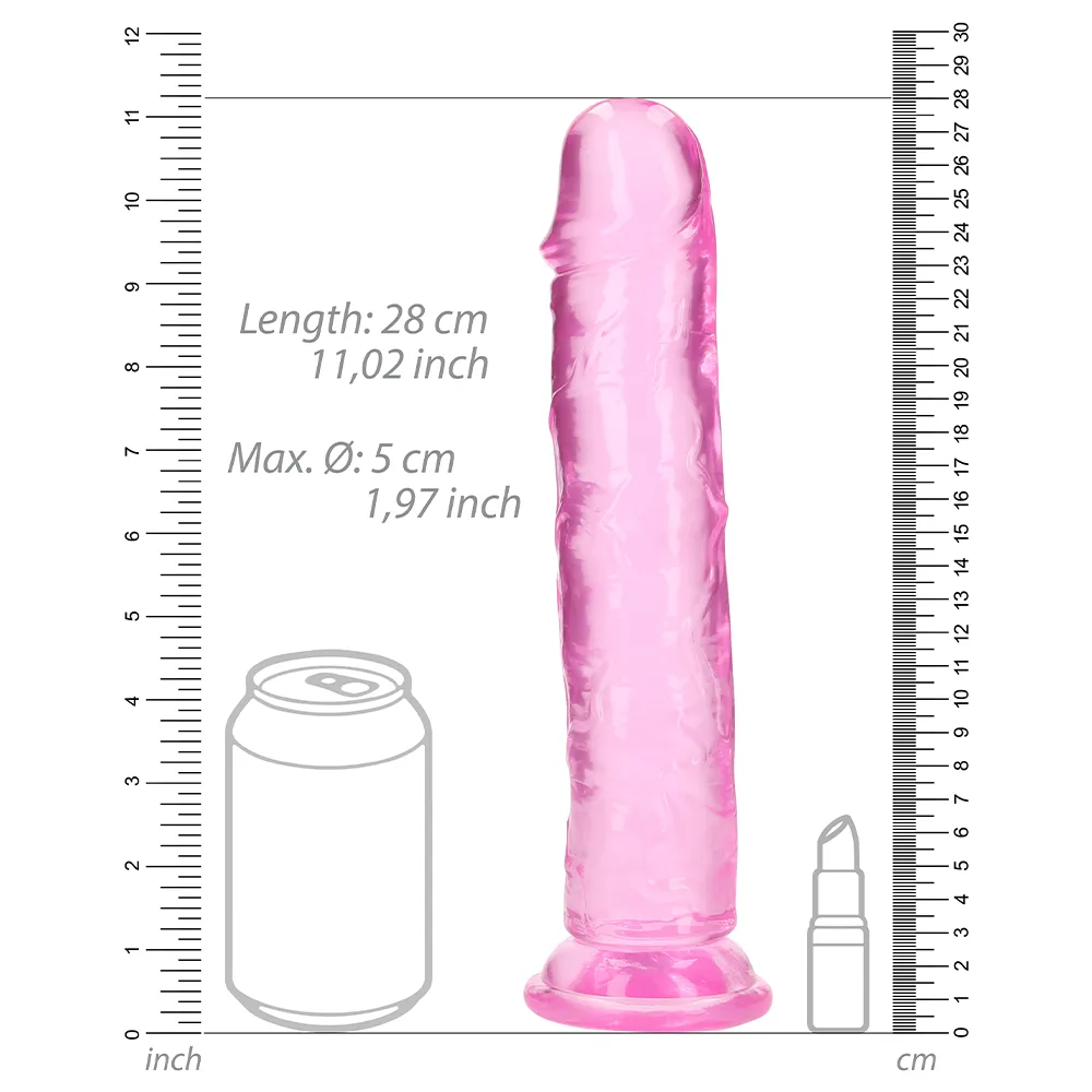 RealRock Crystal Clear 10" Jelly Dildo With Suction Cup