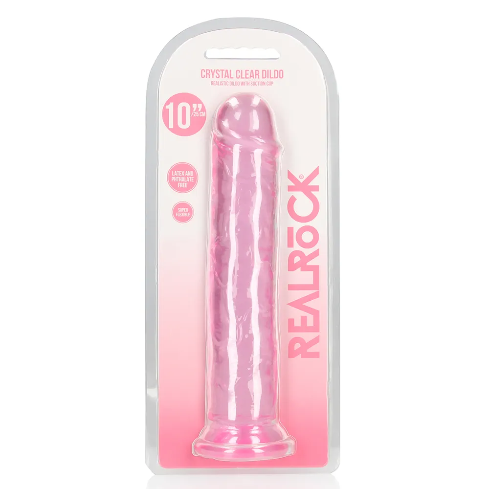 RealRock Crystal Clear 10" Jelly Dildo With Suction Cup
