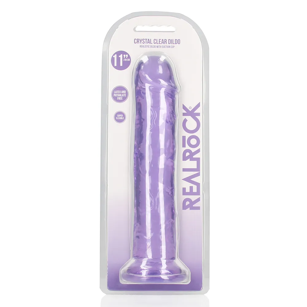 RealRock Crystal Clear 11" Jelly Dildo With Suction Cup