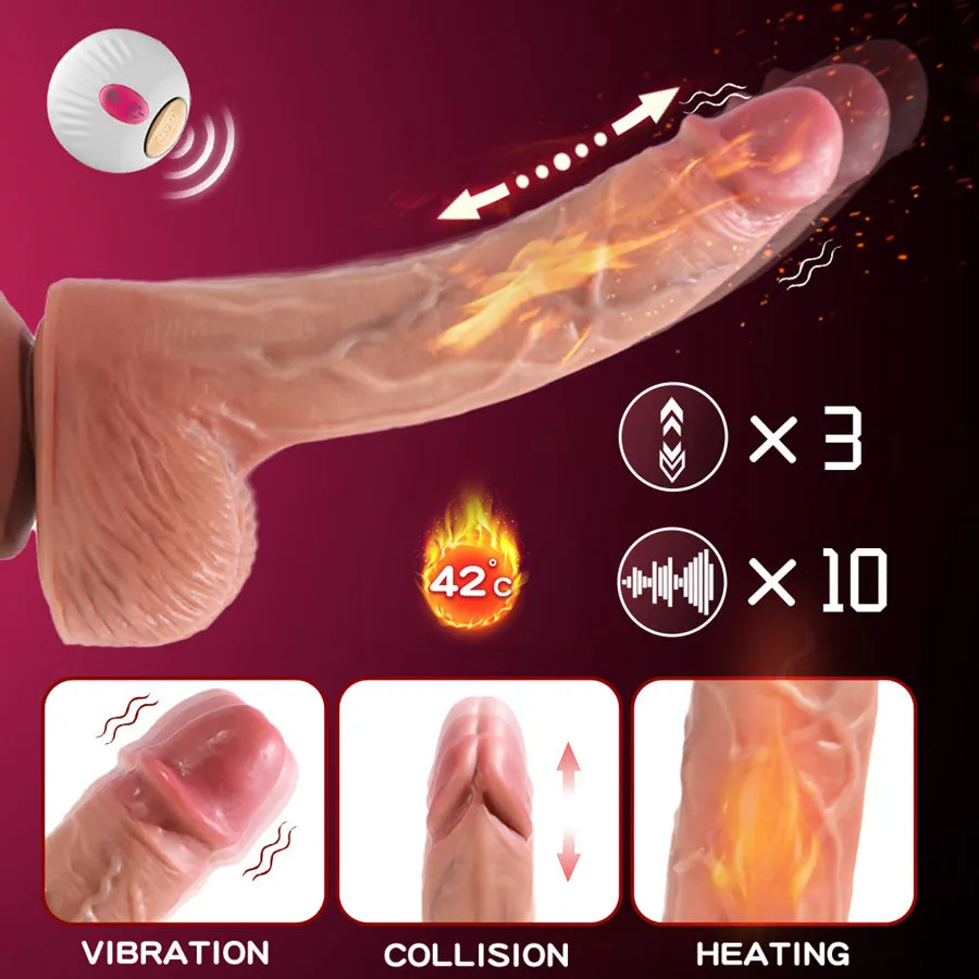 Remote Control Silicone Thrusting Dildo