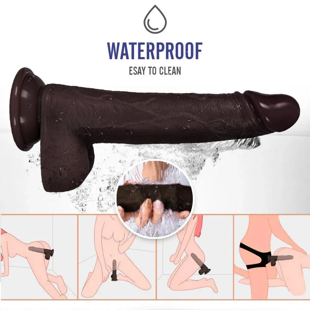 Remote Thrusting Realistic Black Dildo