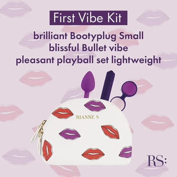 Rianne S - Essentials First Vibe Starter Kit Anal Plug Vibrator Kegel Balls (Purple)