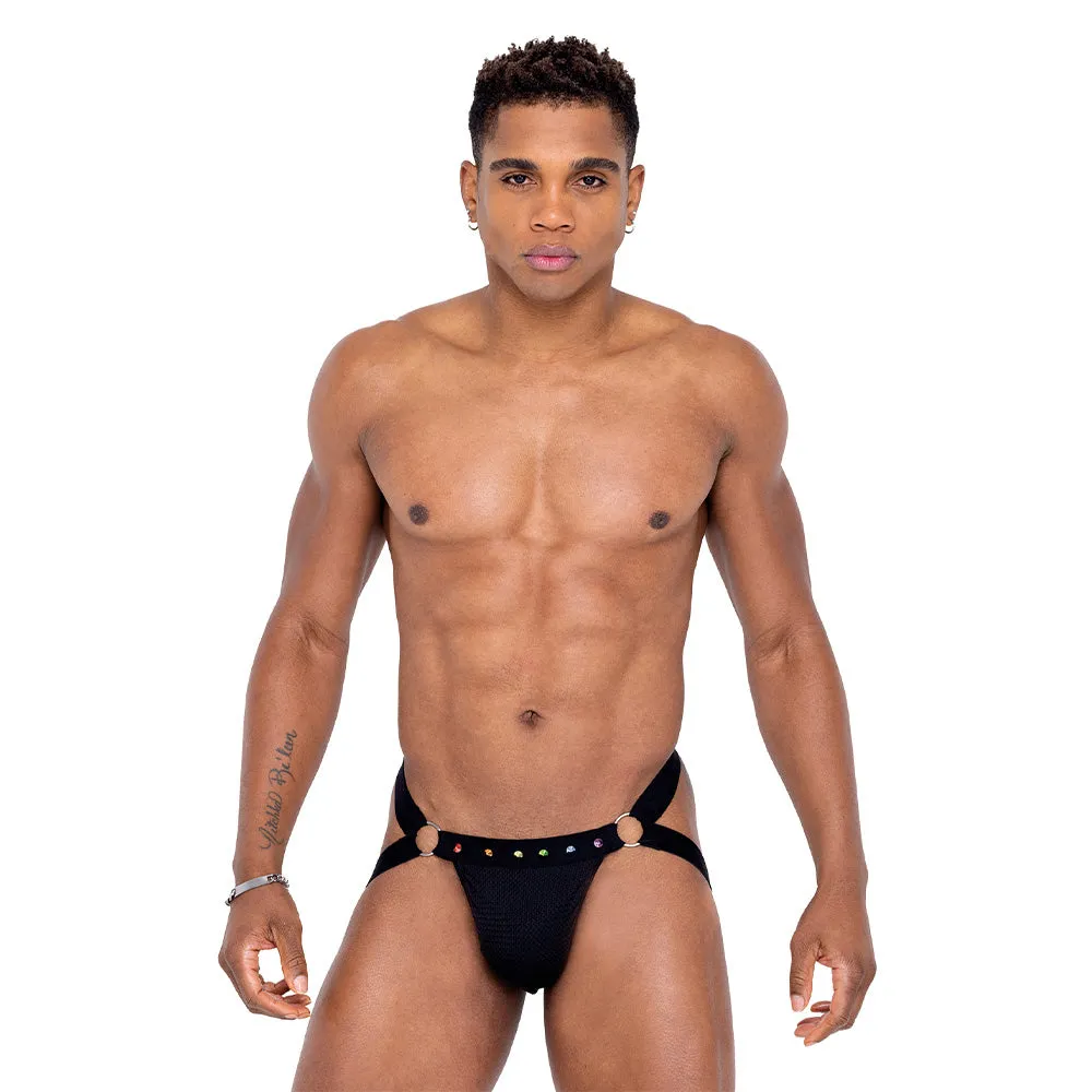 Roma Mesh Rainbow Stud Pride Jock Strap