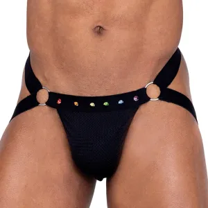 Roma Mesh Rainbow Stud Pride Jock Strap