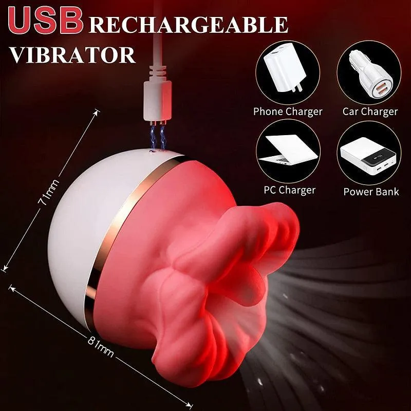 Rose Vibrator Tongue Licking Sucking Vibrators Oral Sex Toys for Woman