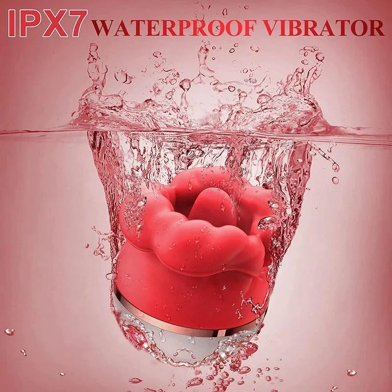 Rose Vibrator Tongue Licking Sucking Vibrators Oral Sex Toys for Woman