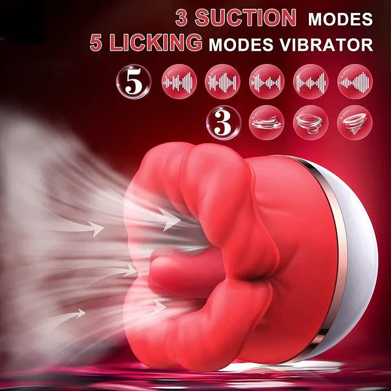 Rose Vibrator Tongue Licking Sucking Vibrators Oral Sex Toys for Woman