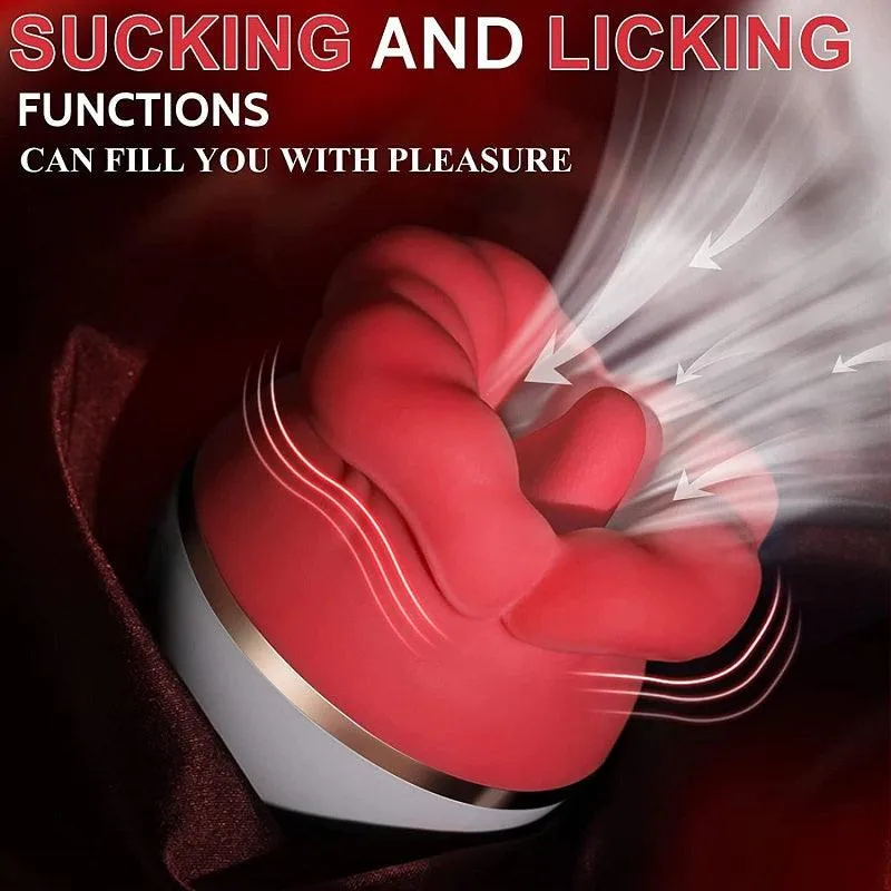 Rose Vibrator Tongue Licking Sucking Vibrators Oral Sex Toys for Woman
