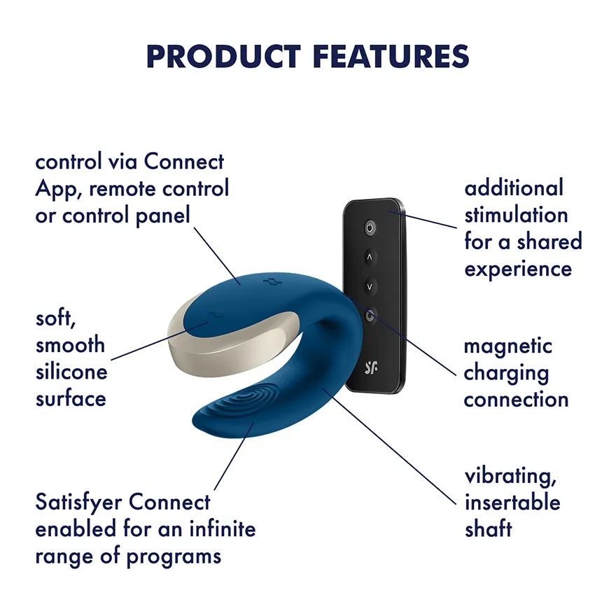 Satisfyer - Double Love App-Controlled Couple's Vibrator with Remote Control (Black)