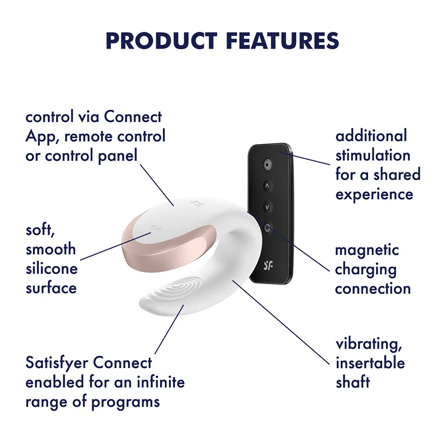 Satisfyer - Double Love App-Controlled Couple's Vibrator with Remote Control (Black)