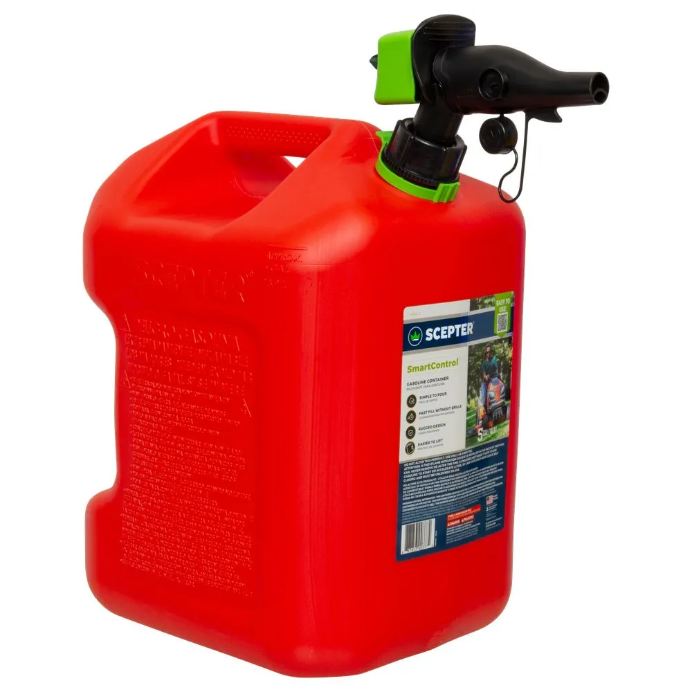Scepter FSCG571 5 Gallon Capacity Smart Control Dual Handle Gas Can, FSCG571EOC, Red Fuel Container