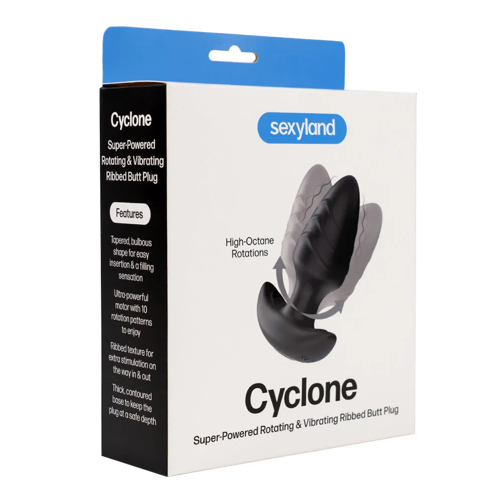 Sexyland Cyclone Super-Power Rotating & Vibrating Ribbed Butt Plug
