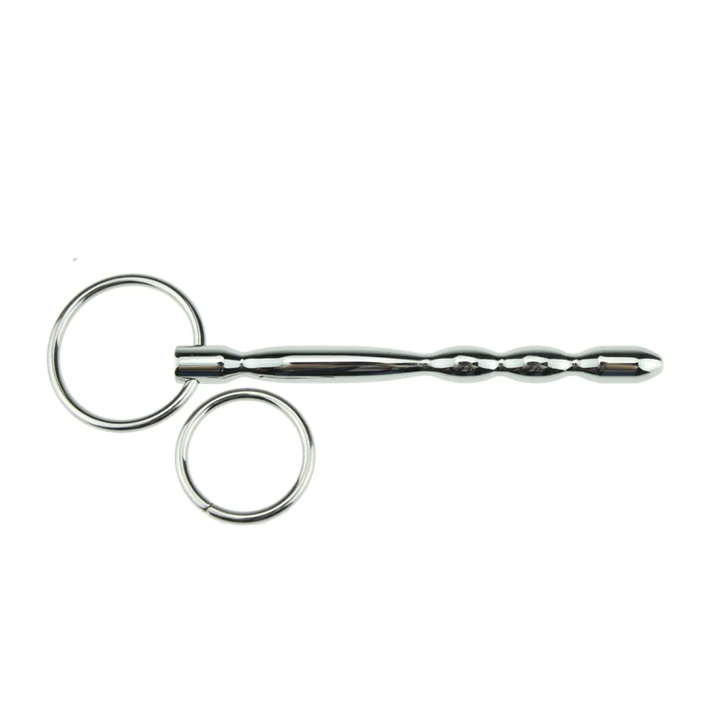 Solid Stainless Steel Urethral Sound With Interchangeable Rings