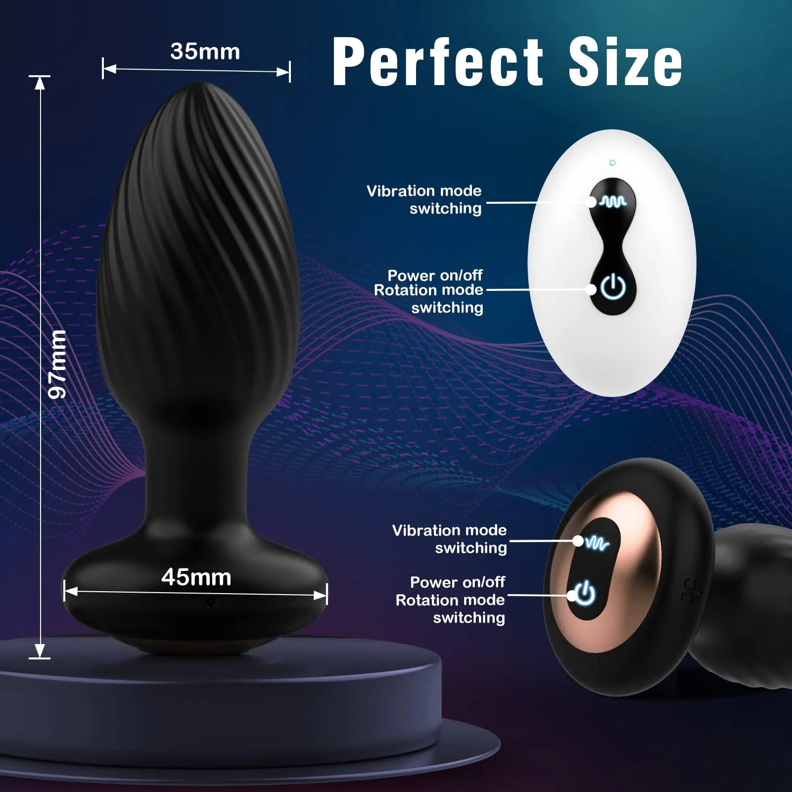 Solomon - Rotating Anal Plug with Vibrating Pattern