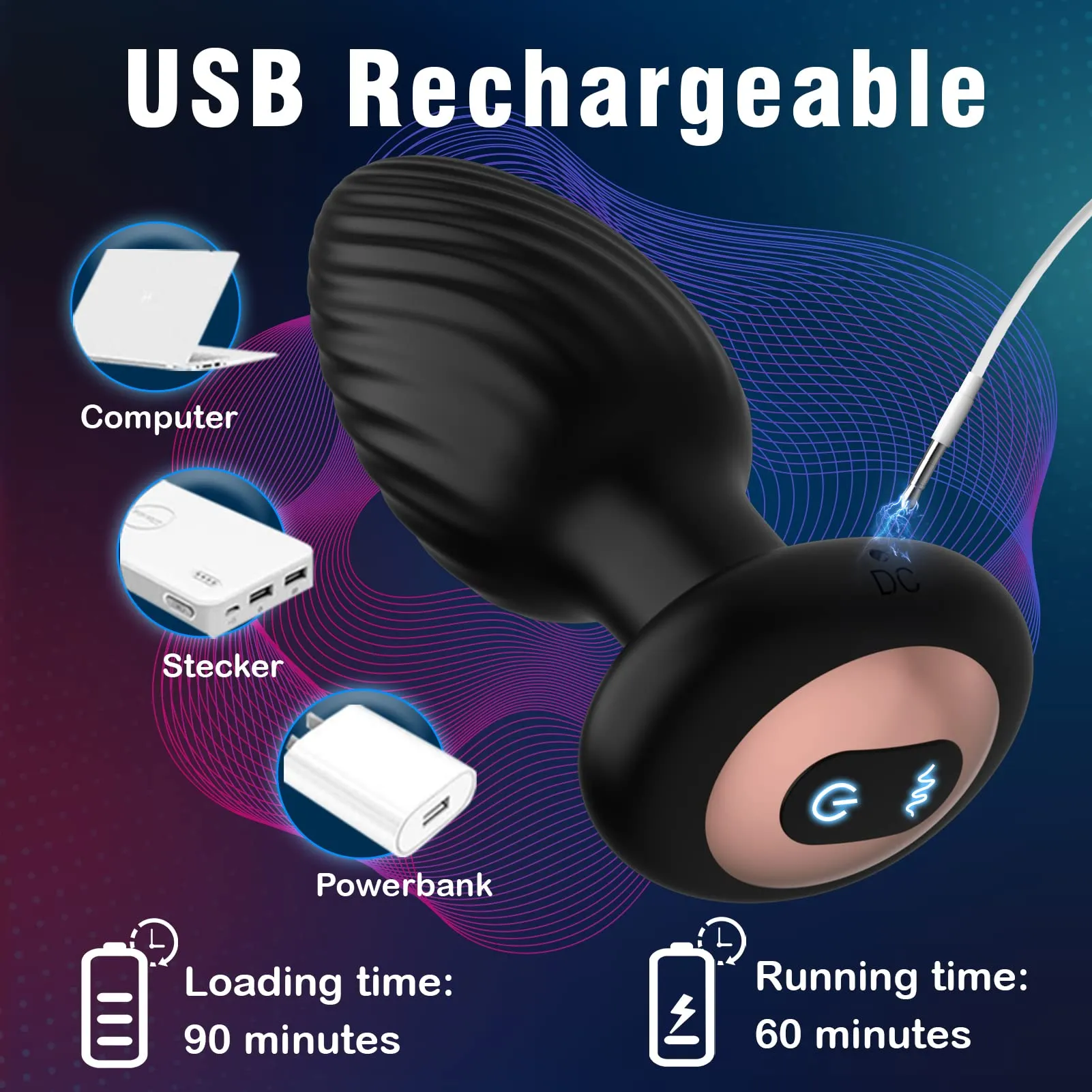 Solomon - Rotating Anal Plug with Vibrating Pattern