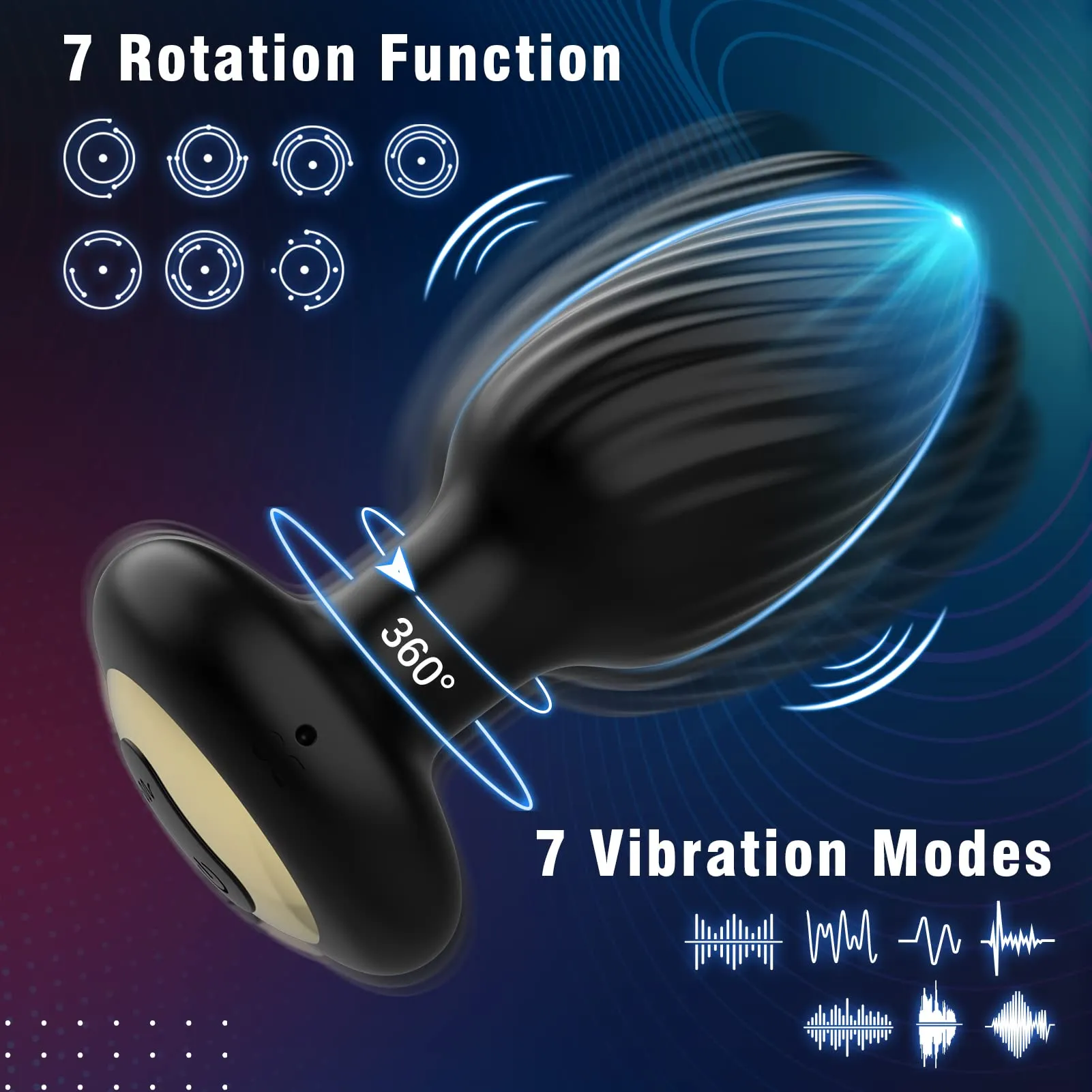 Solomon - Rotating Anal Plug with Vibrating Pattern