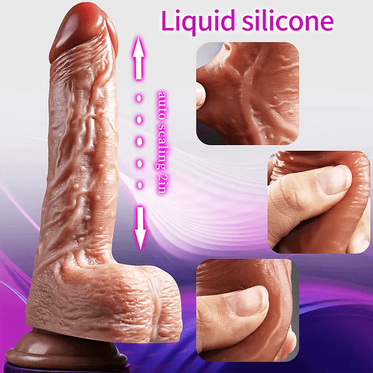 Stretching Heating Vibration Realistic Dildo Vibrator Remote Control 8.8" Dildos
