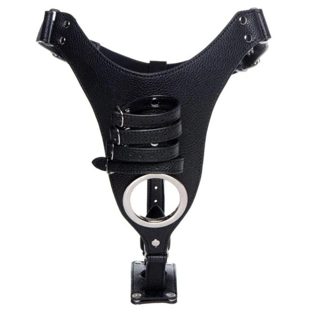 Strict Male Chastity Harness With Silicone Anal Plug
