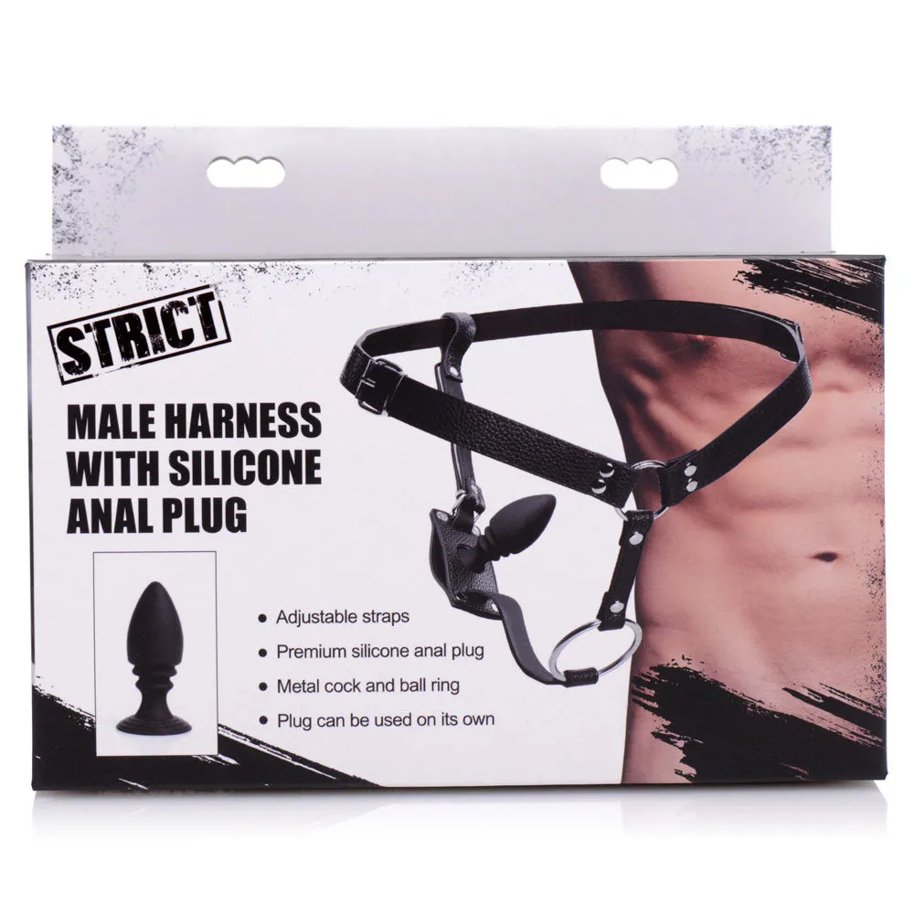 Strict Male Harness With Silicone Anal Plug
