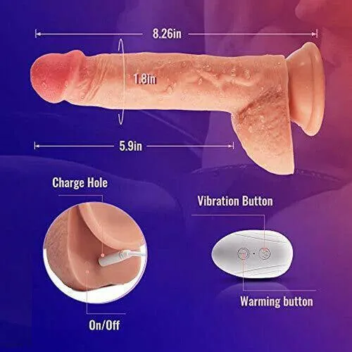 Thrusting Dildo Vibrator Rotation & Heating Realistic Dildos Remote Adult Sex Toys