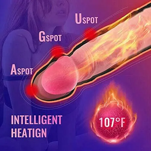 Thrusting Dildo Vibrator Rotation & Heating Realistic Dildos Remote Adult Sex Toys